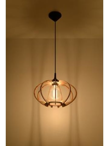 Nice Lamps Hängeleuchte MANDORE in Natur Holz (L)30cm (B)30cm (H)90cm