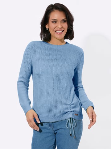 WITT WEIDEN Rundhals-Pullover in mittelblau