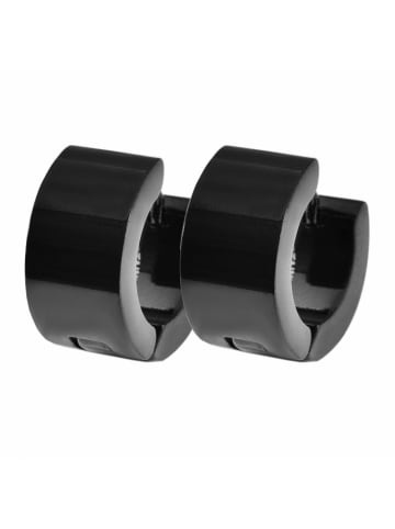 Adeliás Damen Creolen aus Edelstahl in schwarz