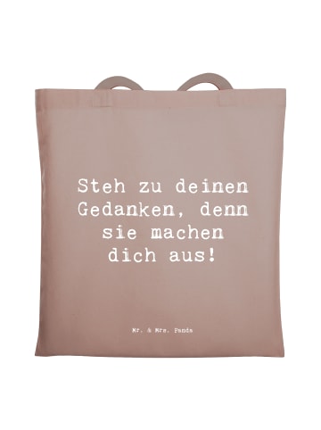 Mr. & Mrs. Panda Tasche Spruch Mutig zu seinen Meinungen stehen ... in Braun Pastell