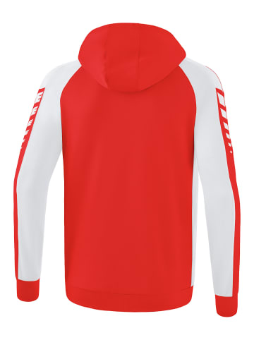erima Kinder Six Wings Trainingsjacke mit Kapuze in rot/weiss
