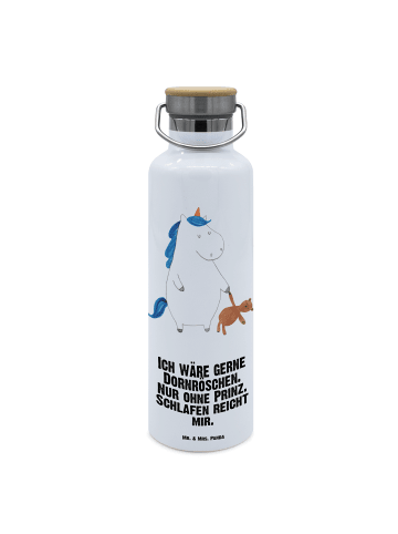Mr. & Mrs. Panda Trinkflasche Edelstahl Einhorn Teddy mit Spruch in Weiß