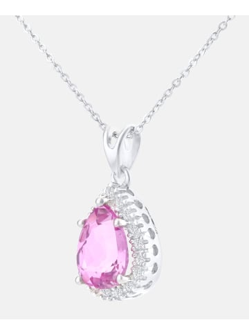 Diamant L'éternel Halskette mit Anhänger aus 375 Weißgold mit Diamant mit Saphir