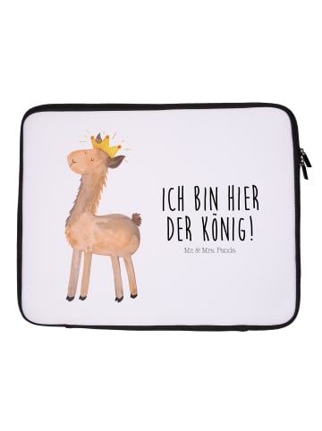 Mr. & Mrs. Panda Notebook Tasche Lama König mit Spruch in Weiß