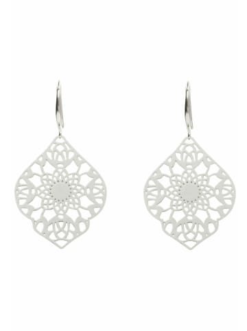 Gemshine Ohrringe Mandala Bohemian Tropfen in silver coloured