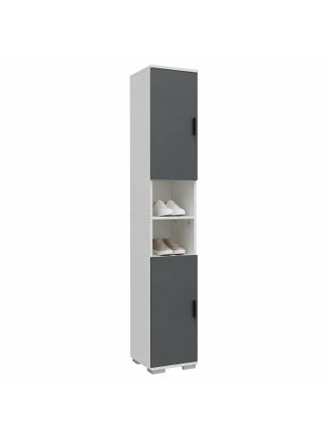 VCM Holz schmaler Schuhschrank Dielenmöbel Gados M in Weiß / Anthrazit