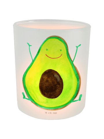 Mr. & Mrs. Panda Kerzenhalter Avocado Glücklich ohne Spruch in Transparent