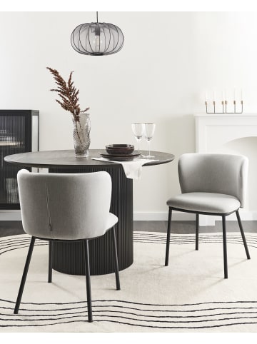 Beliani 2er-Set Esszimmerstuhl MINA in Grau/Schwarz