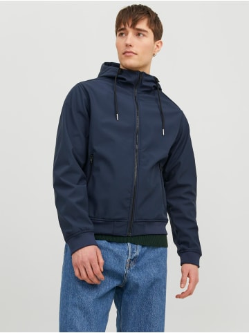 Jack & Jones Softshell Jacke mit Kapuze Trekking Outdoor Blouson JJEBASIC in Blau