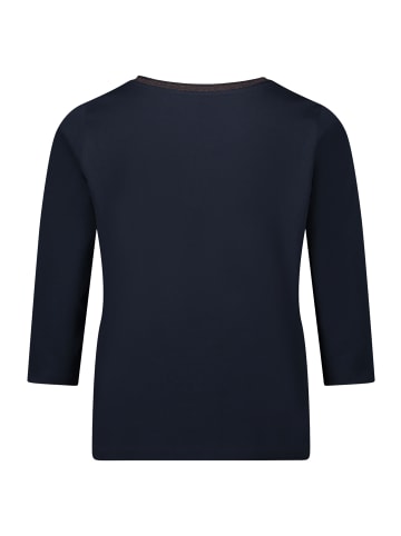 Betty Barclay Basic Shirt mit Rippbündchen in Patch Dark Blue/Brown
