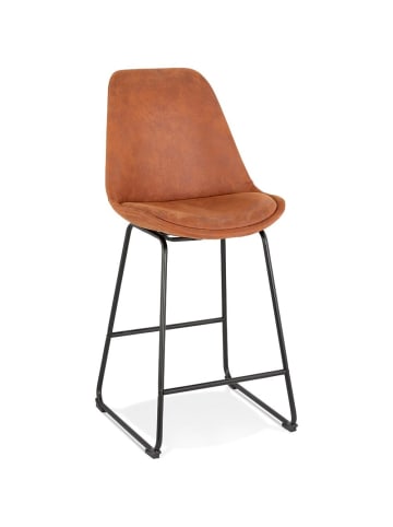 KADIMA DESIGN Barhocker Mikrofaser & Metall, gepolstert, 67 cm Sitzhöhe in Braun