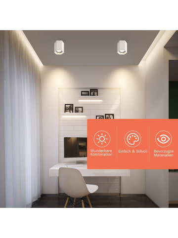 ZMH Deckenleuchte in Weiß 1-flammige GU10 Modern Deckenspots aus Aluminium