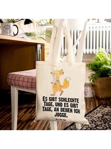 Mr. & Mrs. Panda dokumententasche Fuchs Joggen mit Spruch in Creme