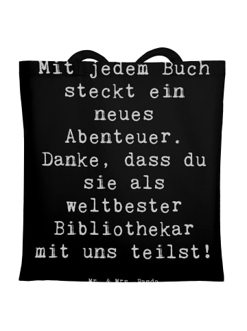 Mr. & Mrs. Panda Tote Bag Spruch Bibliothekar Abenteuer mit Spruch in Schwarz