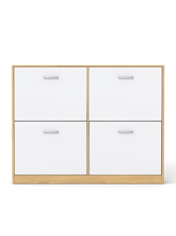 VASAGLE Schuhschrank Custos in Eichenfarben - (B)105.5 x (H)82.7 x (T)24 cm