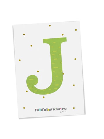 Fabfabstickers Buchstabe "J" aus Stoff in Green-Mix zum Aufbügeln