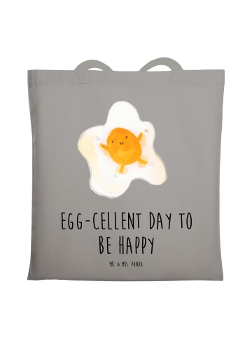 Mr. & Mrs. Panda schulterbeutel Spiegelei Ei mit Spruch in Light Grey