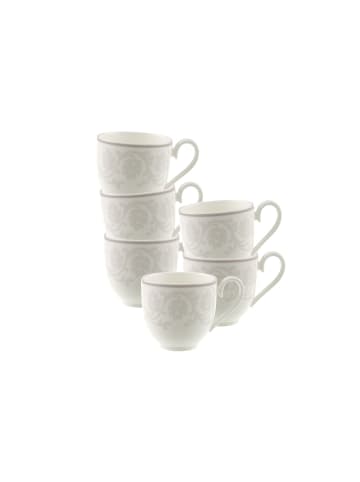 Villeroy & Boch 6er Set Espressotassen Gray Pearl 70 ml weiß in weiß