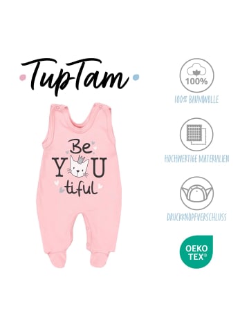 TupTam Baby Strampler mit Aufdruck Spruch 5er Pack in weiß/beige