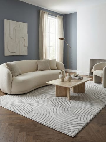 KADIMA DESIGN Teppich Kurzflor Raumtiefe-Muster Polypropylen Wohnzimmer in Silber