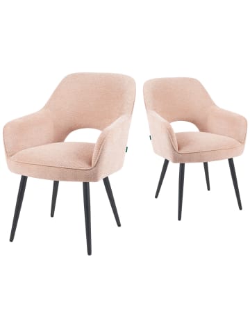 DUBI Möbel 2er-Set: Esszimmerstuhl Mika-Runa in Rosa - (B)60 x (H)87 x  (T)65 cm