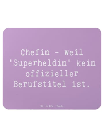 Mr. & Mrs. Panda Mouse Pad Spruch Chefin Superheldin mit Spruch in Lavendeltraum