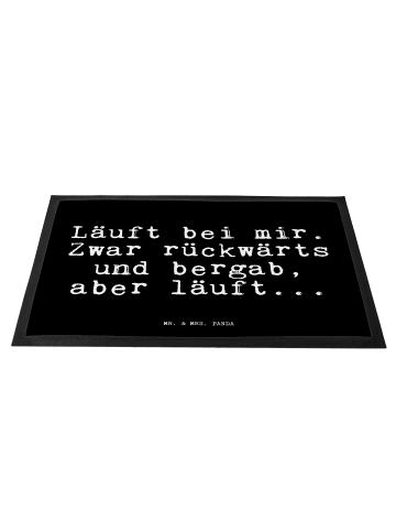 Mr. & Mrs. Panda Fußmatte Läuft bei mir. Zwar... mit Spruch in Schwarz