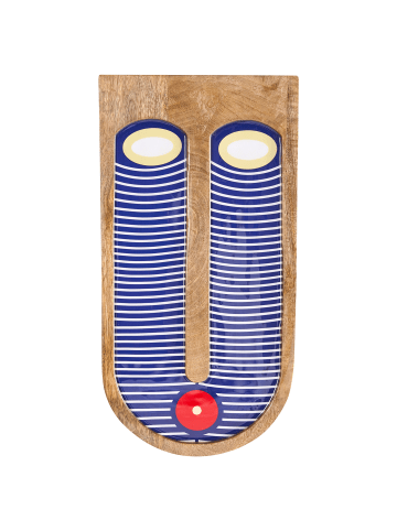 Beliani Wandobjekt JIMETA in Blau/Braun/Rot - (W) 20 x (H) 40 x (L) 2 cm