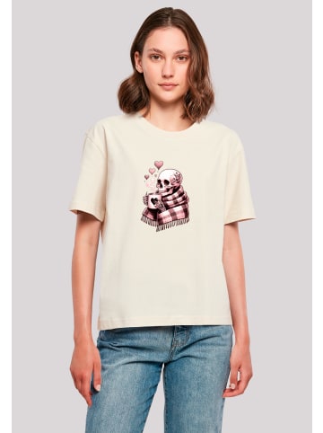 F4NT4STIC Tee Cozy Winter Skelett in Whitesand