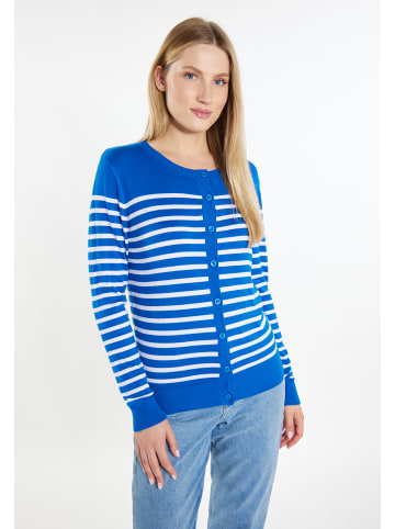 DreiMaster Damen Strickjacke in Königsblau Weiss