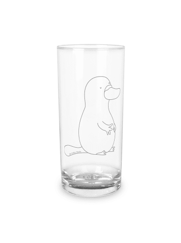 Mr. & Mrs. Panda Wasserglas Schnabeltier Mut ohne Spruch in Transparent