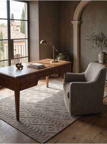 KADIMA DESIGN Teppich Kurzflor Geometrisch pflegeleicht Wohnzimmer Schlafzimmer Flur in Beige