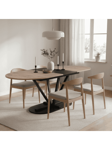 CALICOSY Esstisch VESTER in Helles - (W) 160 x (H) 76 x (L) 90 cm