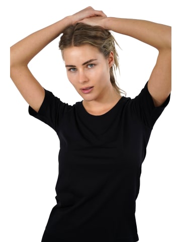 Stark Soul® Sport Shirt Damen Racer - Seamless Laufshirt in schwarz