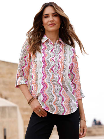 Sieh an! Tunika in ecru-khaki-bedruckt