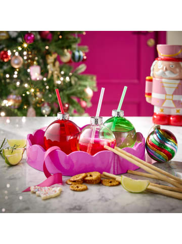 Butlers Kugel SANTA'S BUBBLE m.Trinkhalm 6er-Set in Durchscheinend