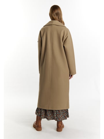 DreiMaster Vintage Damen Übergangsmantel In Wolloptik in Grau Beige