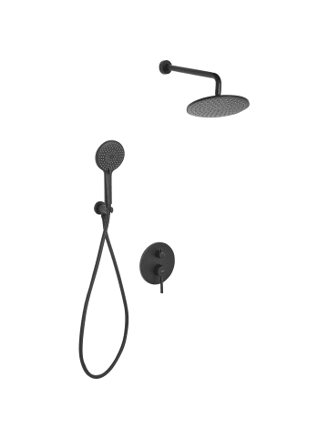 Beliani Wannenarmaturen PUELO in Schwarz - (W) 23 x (H) 180 x (L) 41 cm