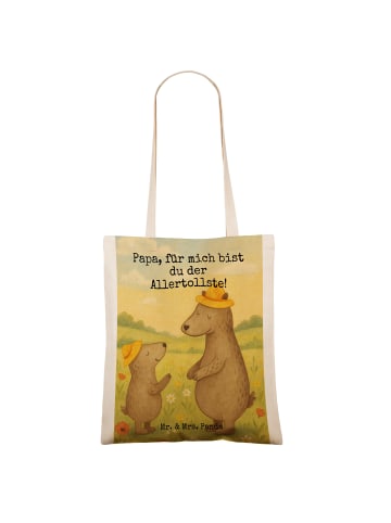 Mr. & Mrs. Panda Schultertasche Bären mit Hut Design mit Spruch in Weiß