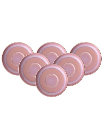 like. by Villeroy & Boch 6er Set Kaffeeuntertassen Perlemor Coral in ø 16,1 cm in rosa