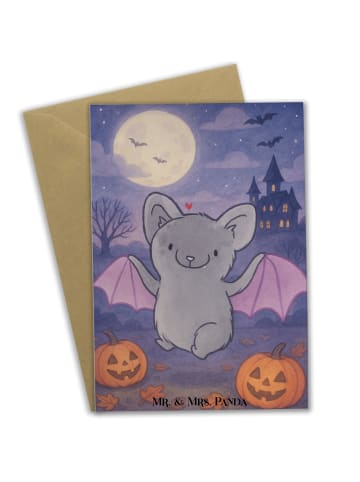 Mr. & Mrs. Panda Klappkarte Fledermaus Classic Design ohne Spruch in Weiß