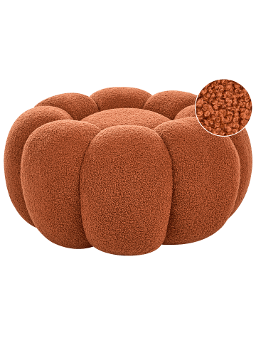 Beliani Pouf BEAUFORT in Hellbraun - (W) 60 x (H) 27 x (L) 60 cm