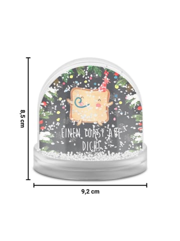 Mr. & Mrs. Panda Schneekugel Toast Party mit Spruch in Kreidetafel