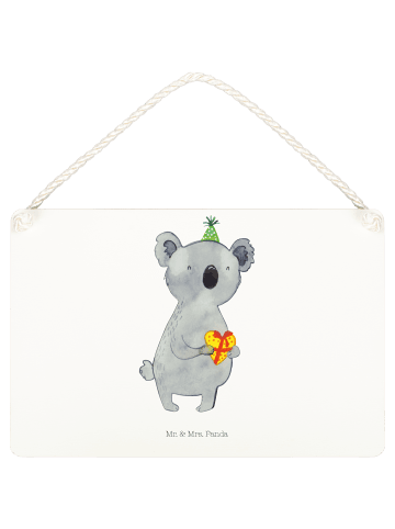 Mr. & Mrs. Panda Schild Koala Geschenk ohne Spruch in Weiß