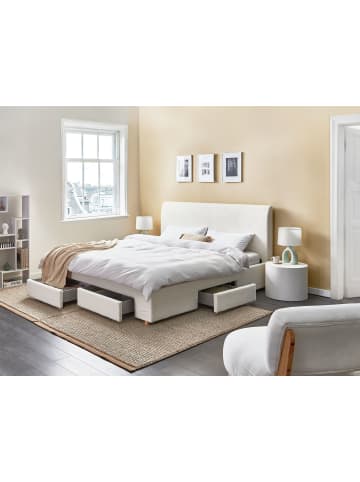 Beliani 6-tlg Doppelbett SOUTRIN in Weiß/Braun