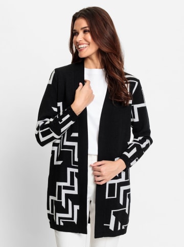 WITT WEIDEN Longstrickjacke in schwarz-weiß-gemustert