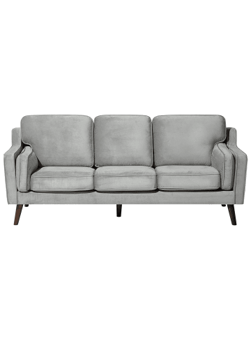 Beliani 3-Sitzer Sofa LOKKA in Grau/Braun - (W) 204 x (H) 85 x (L) 83 cm