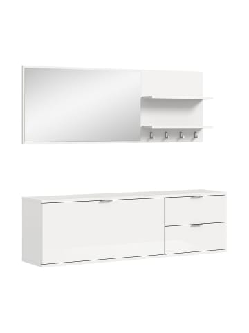 ebuy24 Garderobenmöbelset ProjektX (4-teilig) Weiß 144 x 32 cm