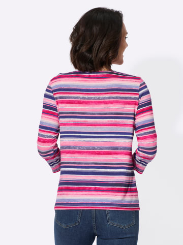 WITT WEIDEN Rundhals-Shirt in altrosa-jeansblau-geringelt