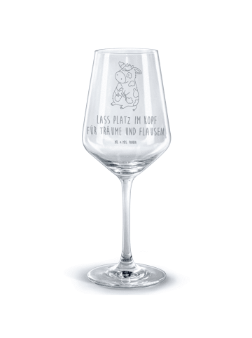 Mr. & Mrs. Panda Rotwein Glas Kuh mit Spruch in Transparent